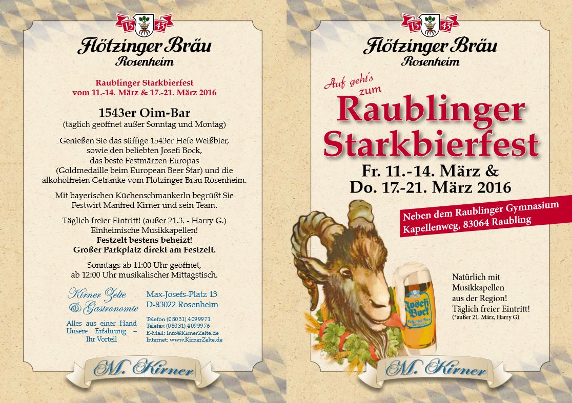 Programm Raublinger Starkbierfest 2016
