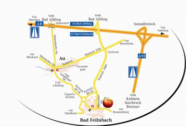 Anfahrt zum Apfelmarkt Bad Feilnbach
